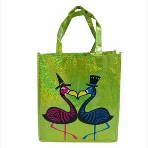 Kissing Flamingo’s Shimmery Halloween Bag, Green